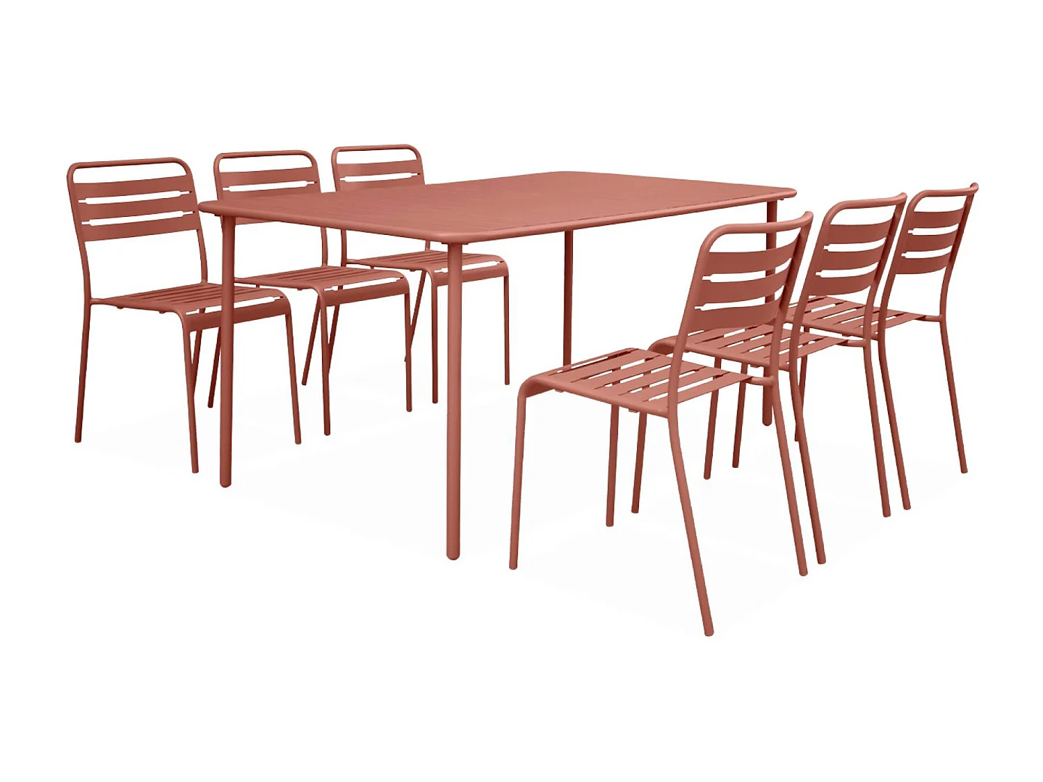 Tavolo da giardino in metall  6-8 posti, 160cm, terracotta