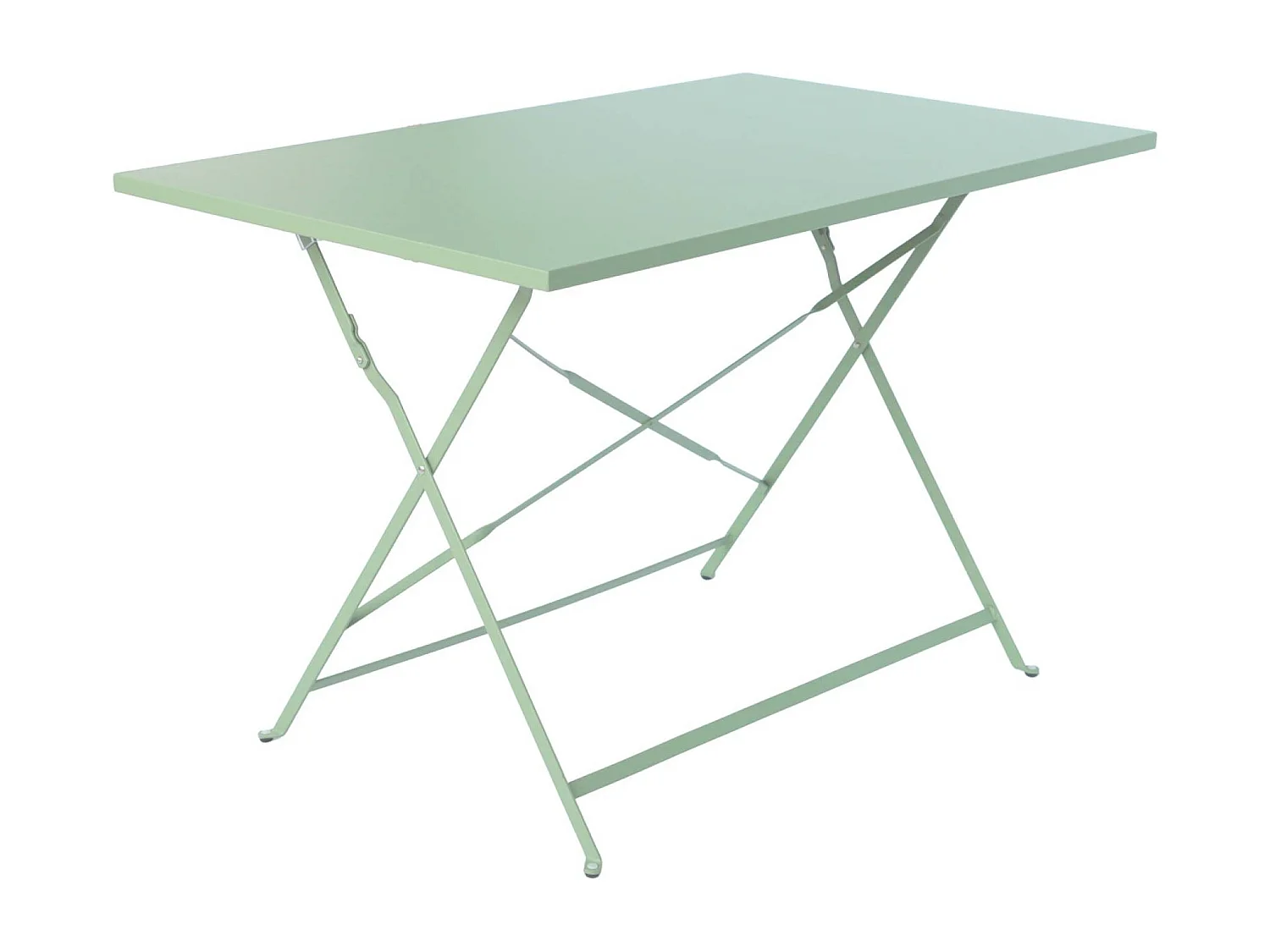Mesa de jardín bistro plegable de metal 110x70cm, 4 plazas verde