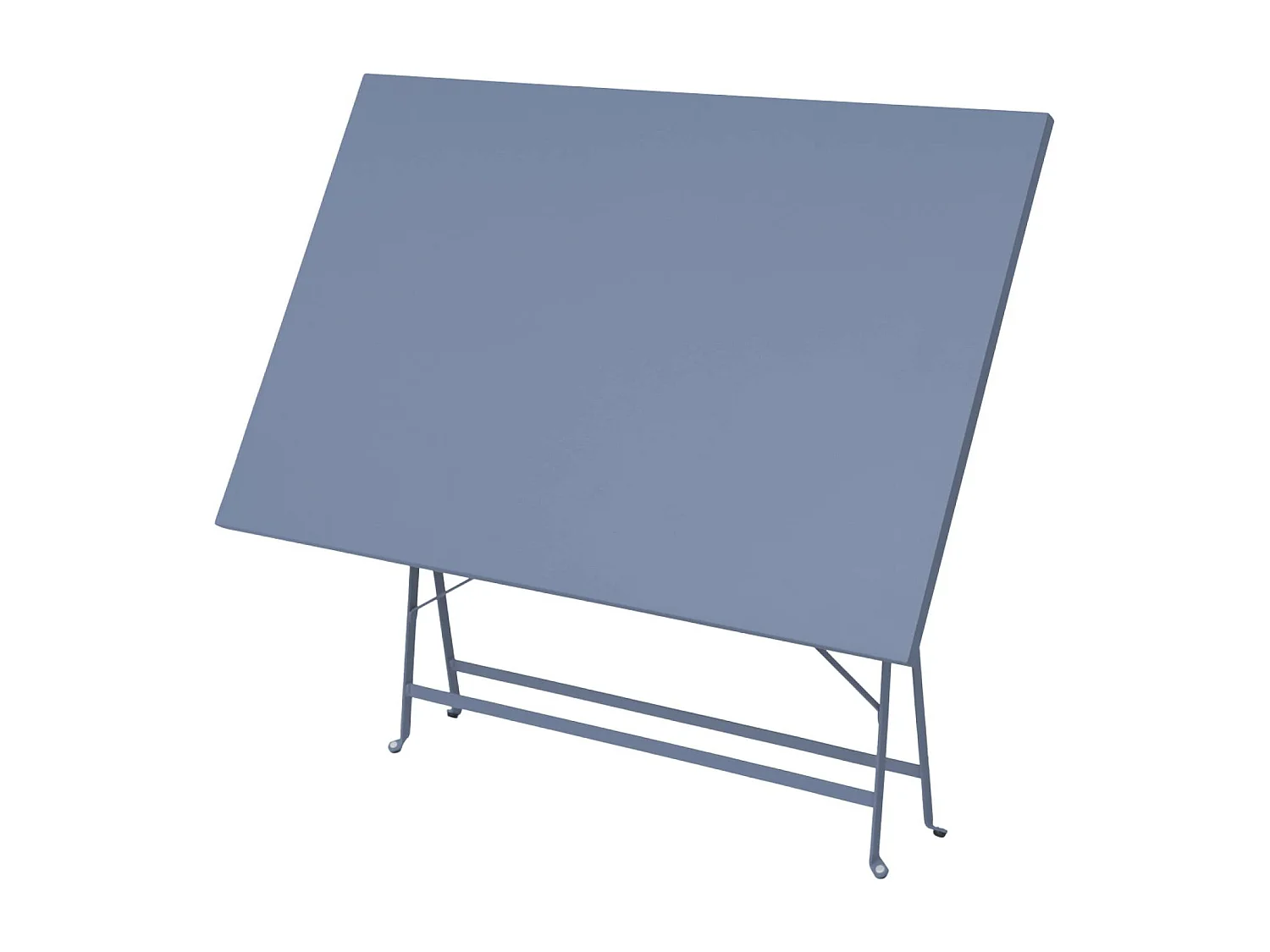 Mesa de jardín bistro plegable de metal 70cm, 4 plazas azul gris