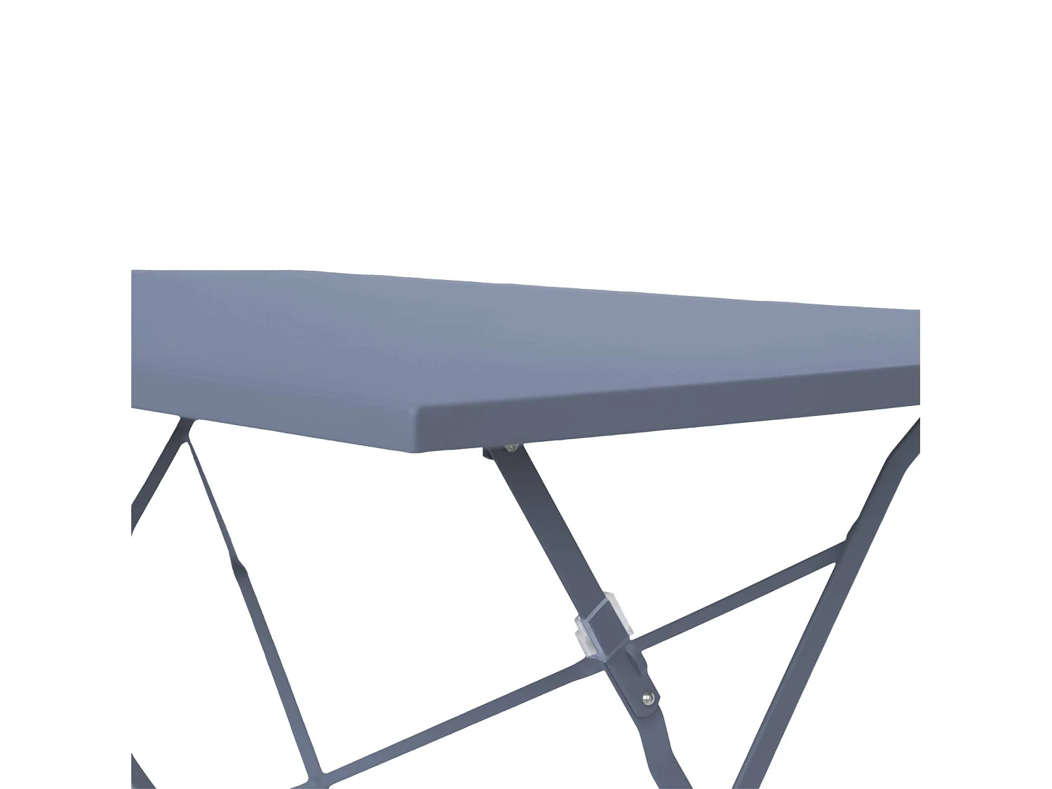 Mesa de jardín bistro plegable de metal 70cm, 4 plazas azul gris