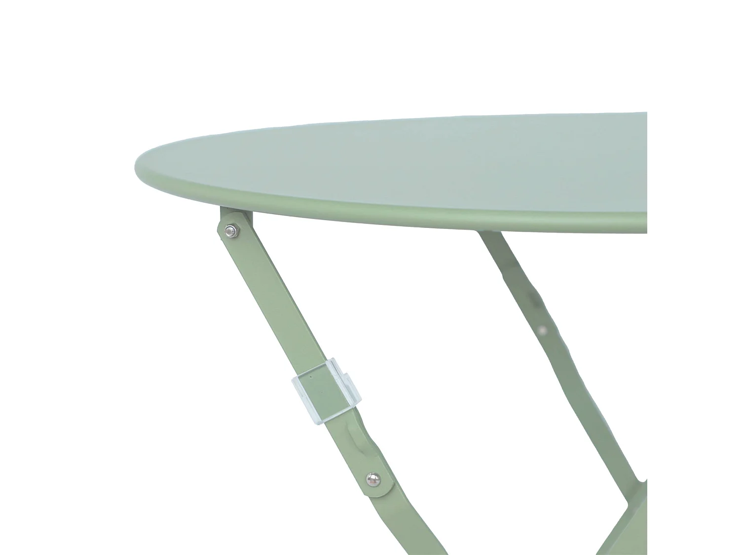 Mesa de jardín bistro plegable de metal 60cm, 2 plazas verde grisáceo