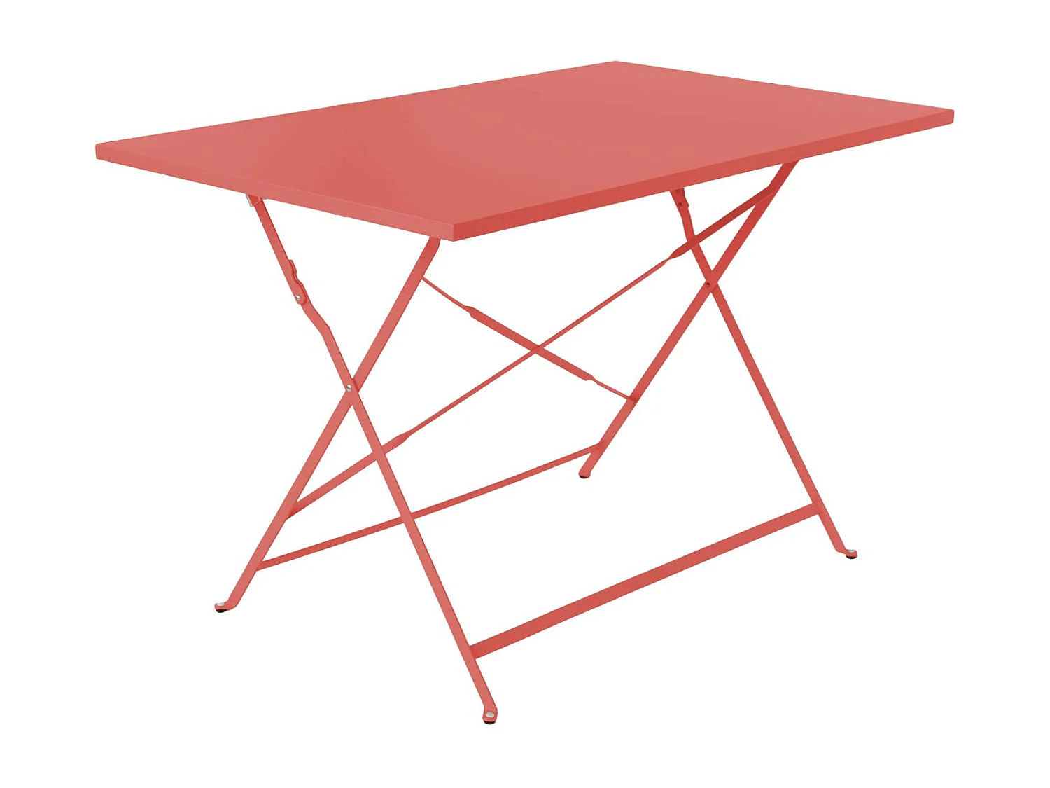 Mesa de jardín bistro plegable de metal 110x70cm, 4 plazas terracotta