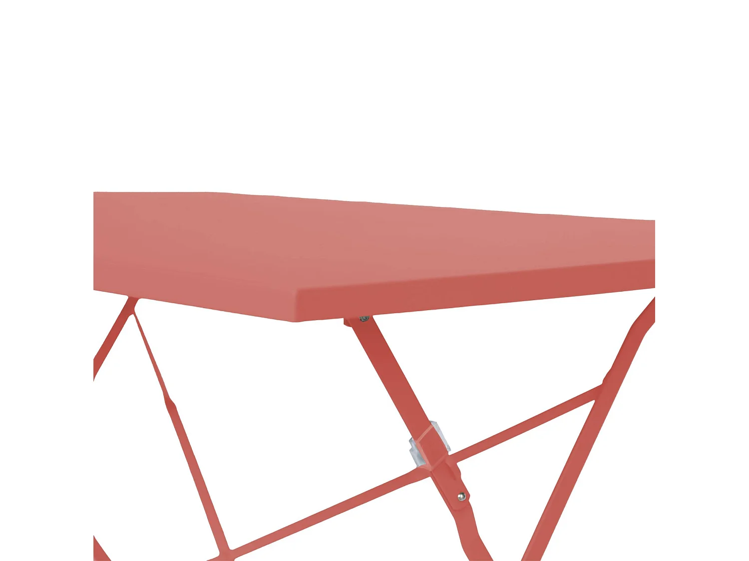 Mesa de jardín bistro plegable de metal 110x70cm, 4 plazas terracotta