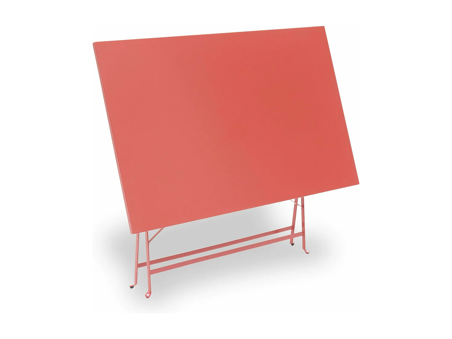 Mesa de jardín bistro plegable de metal 110x70cm, 4 plazas terracotta