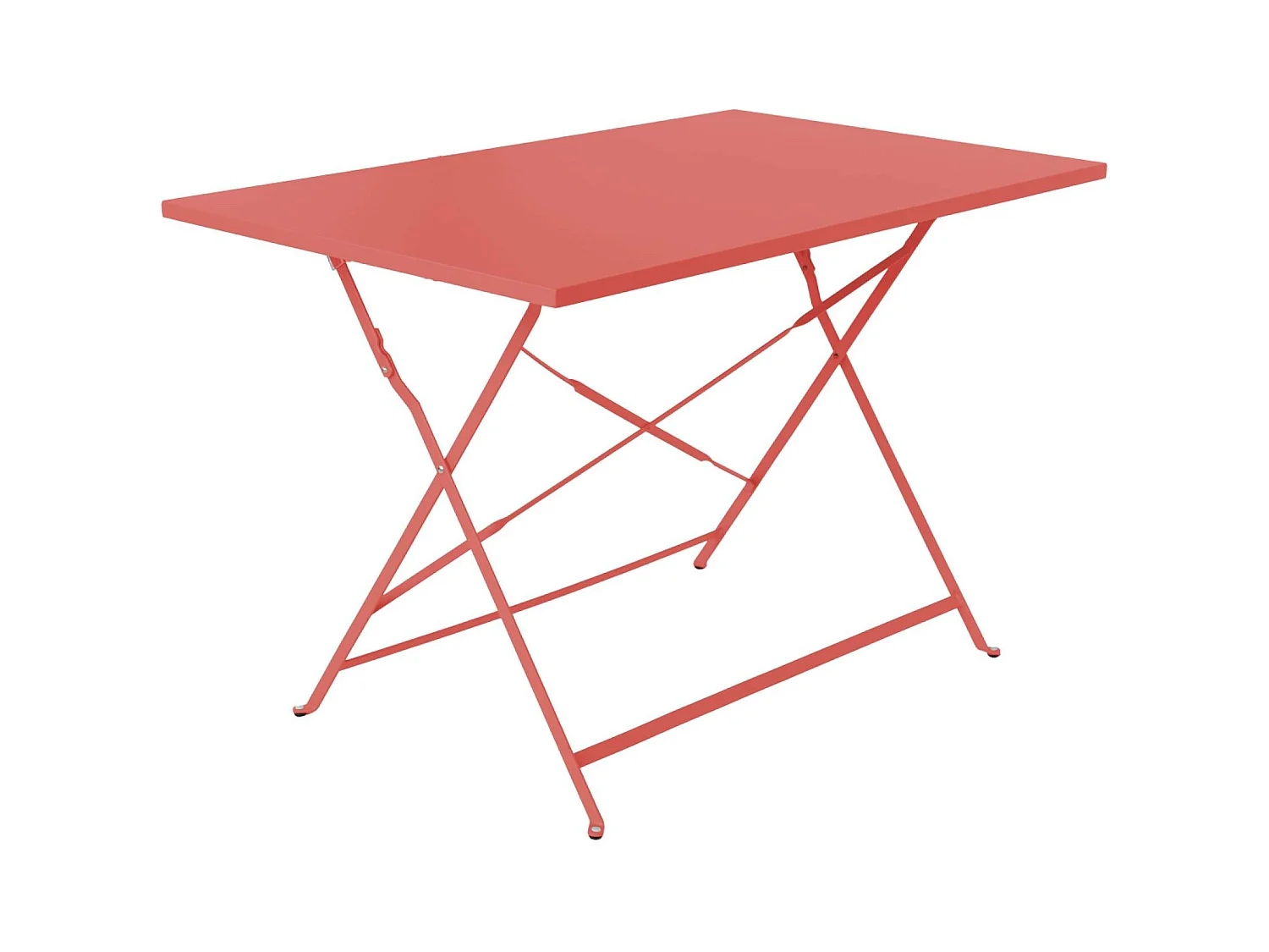 Table de jardin bistrot rectangulaire pliable métal 110 x 70cm. 4 places