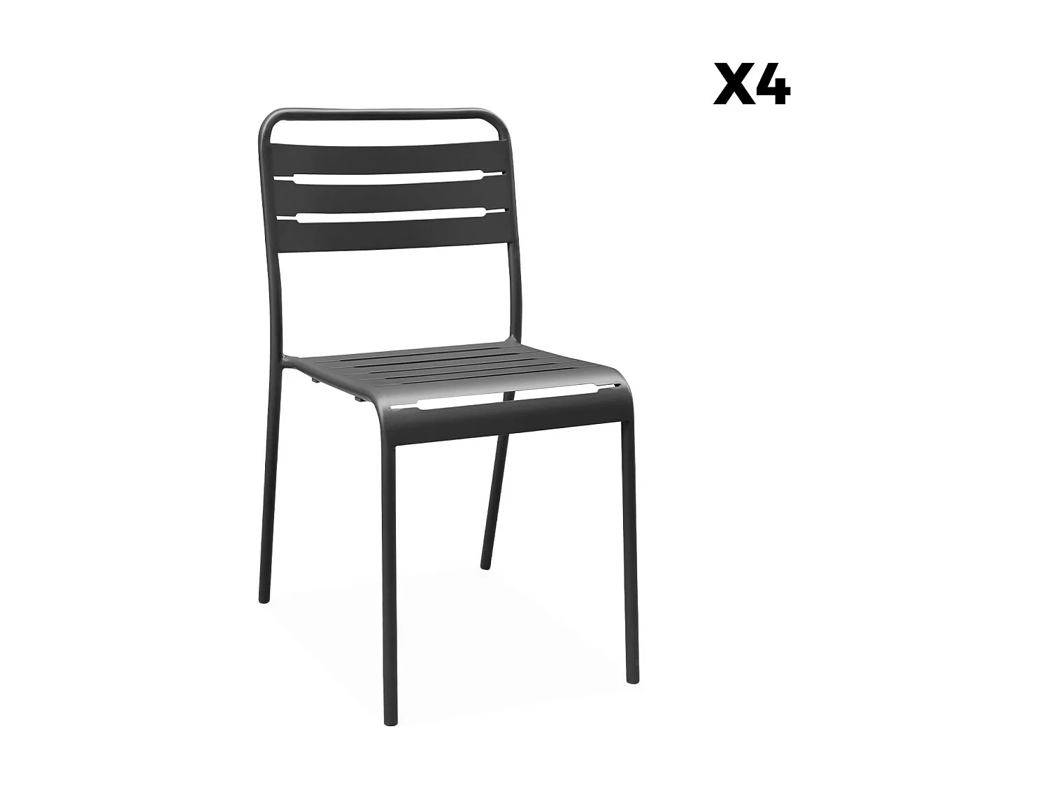 Mesa de jardín de metal 2 sillones 4 sillas antracita