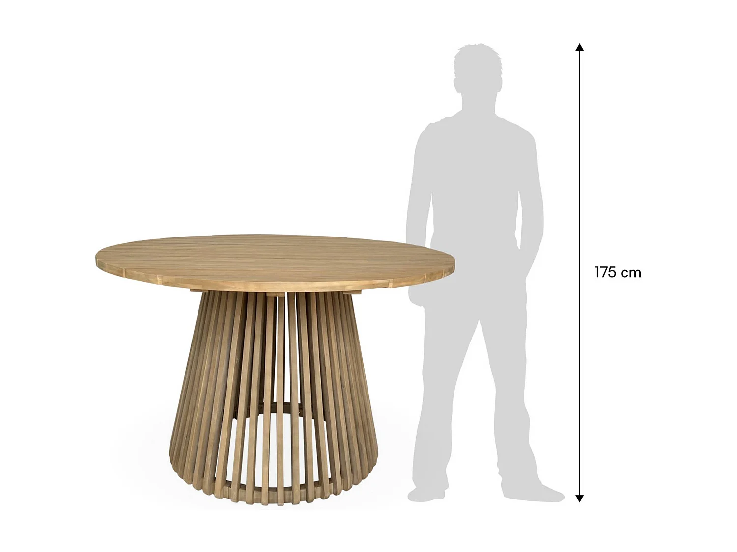 Tavolo da pranzo interno/esterno in legno + 4 poltrone, marrone