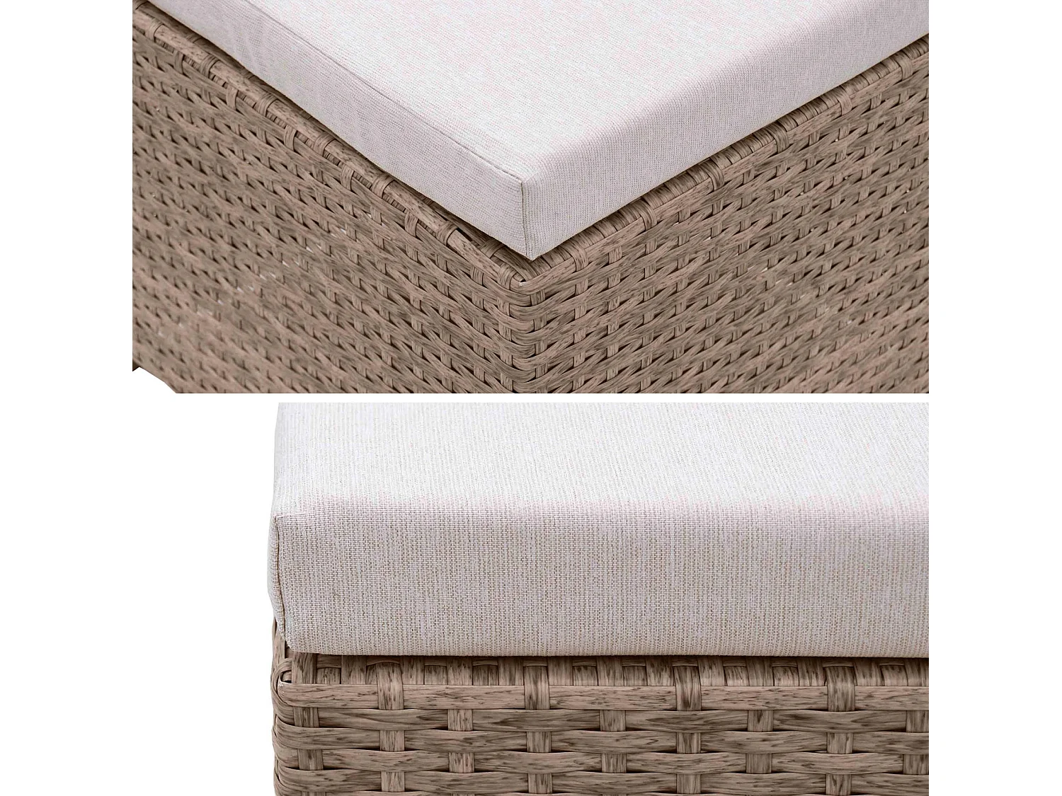 Mesa de jardín encastrable de resina trenzada 12 sillones + funda