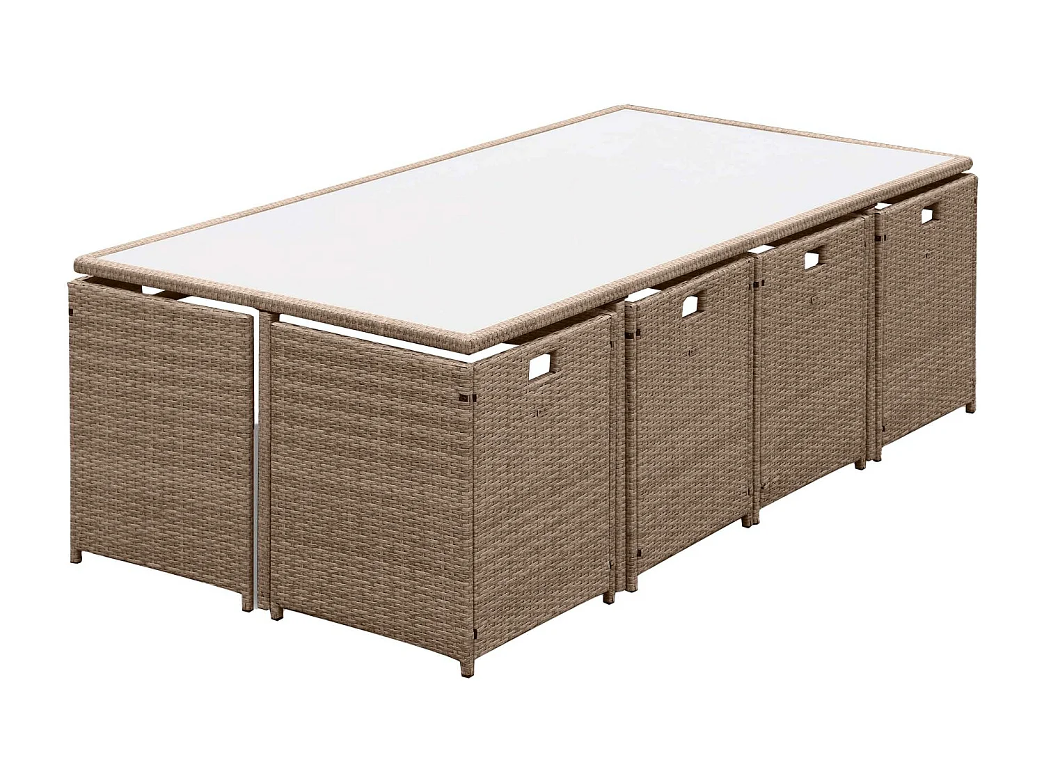 Tavolo da giardino in resina con 12 poltrone + copertura di