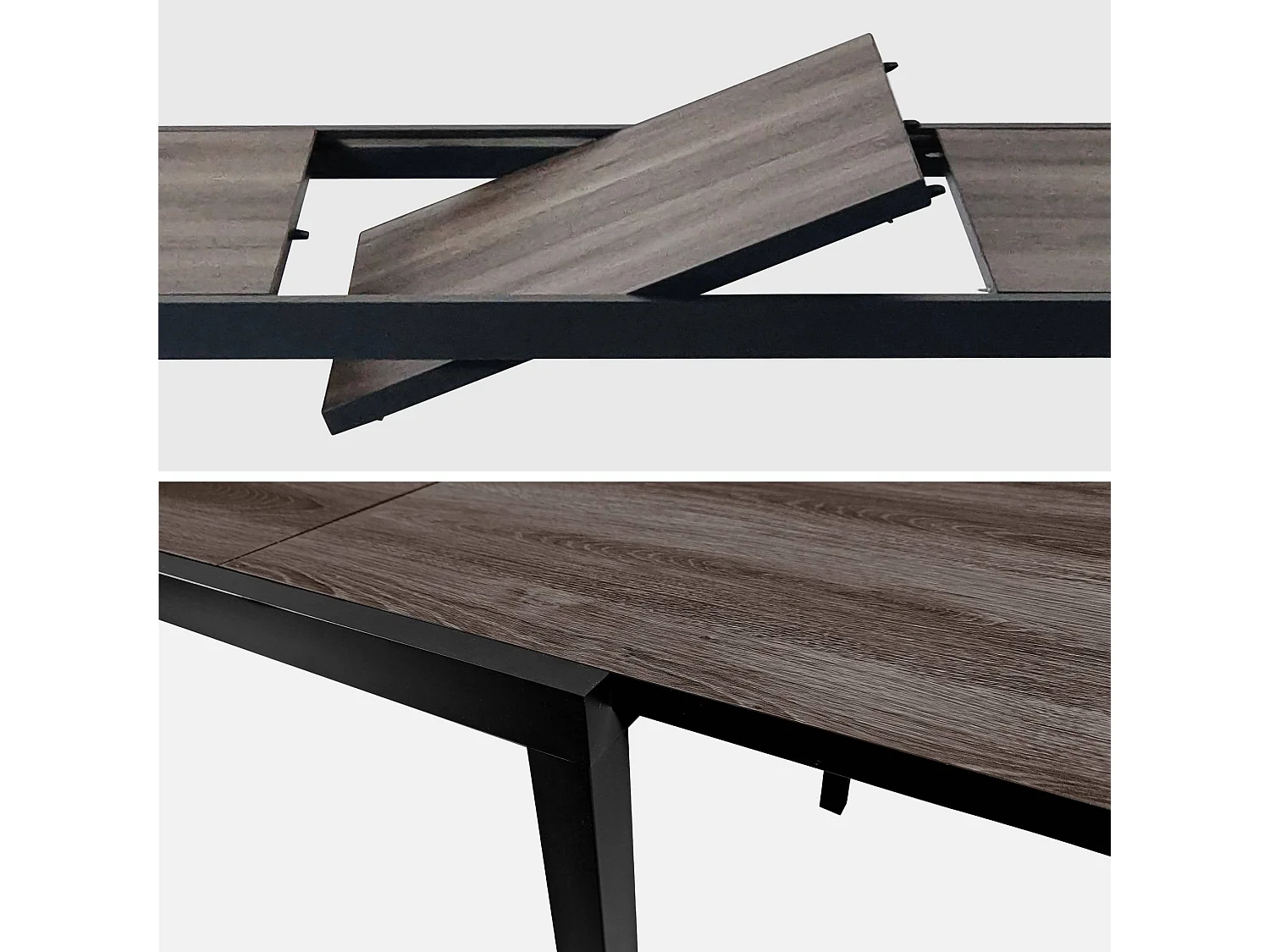 Table jardin extensible aluminium + 8 assises empilables aluminium et textilène