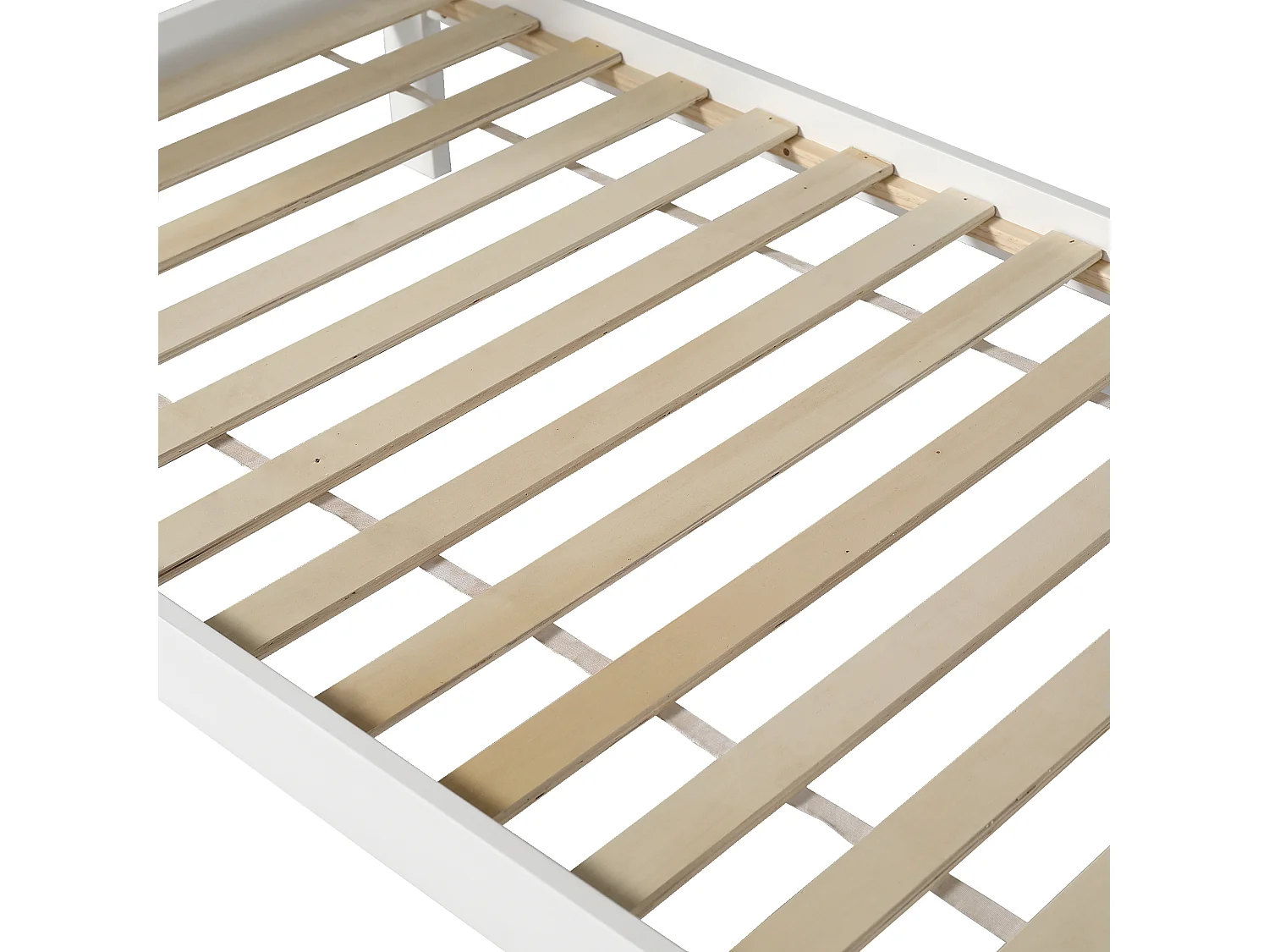 Stapelbed voor kinderen - 2x90x200 cm en een onderschuifbed 90x190 cm - met opbergladder - in grenenhout en MDF - Wit