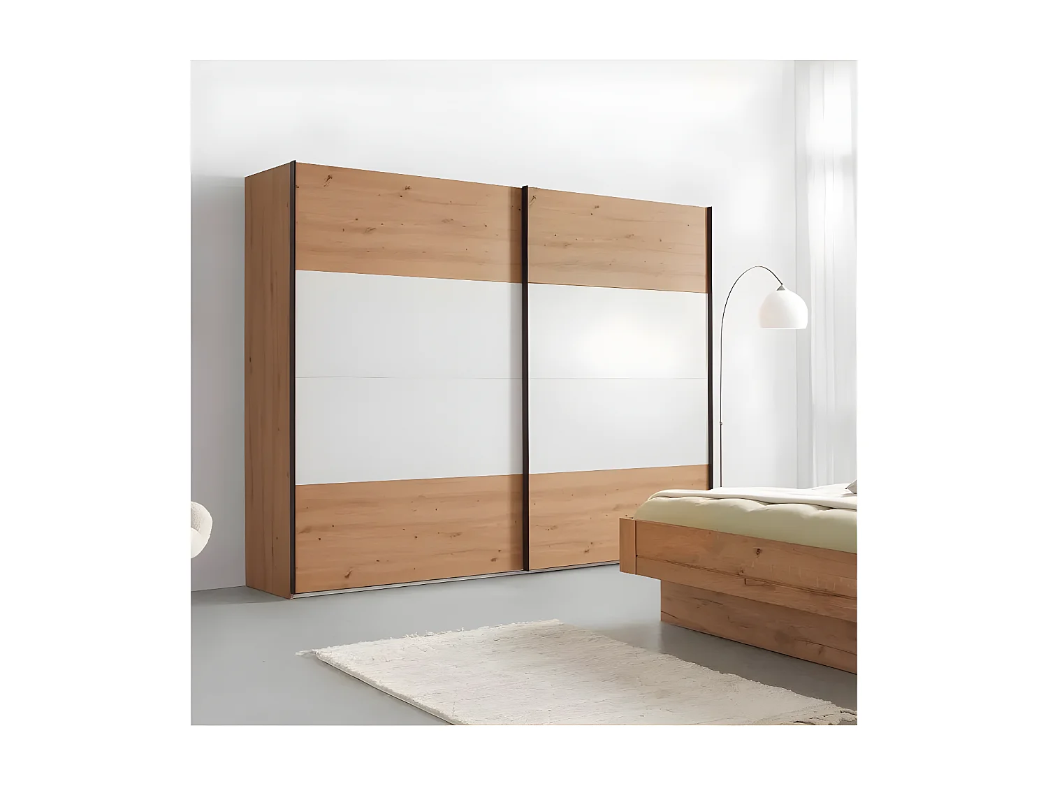 Set da camera da letto Casemen XL/Marrone&Bianco