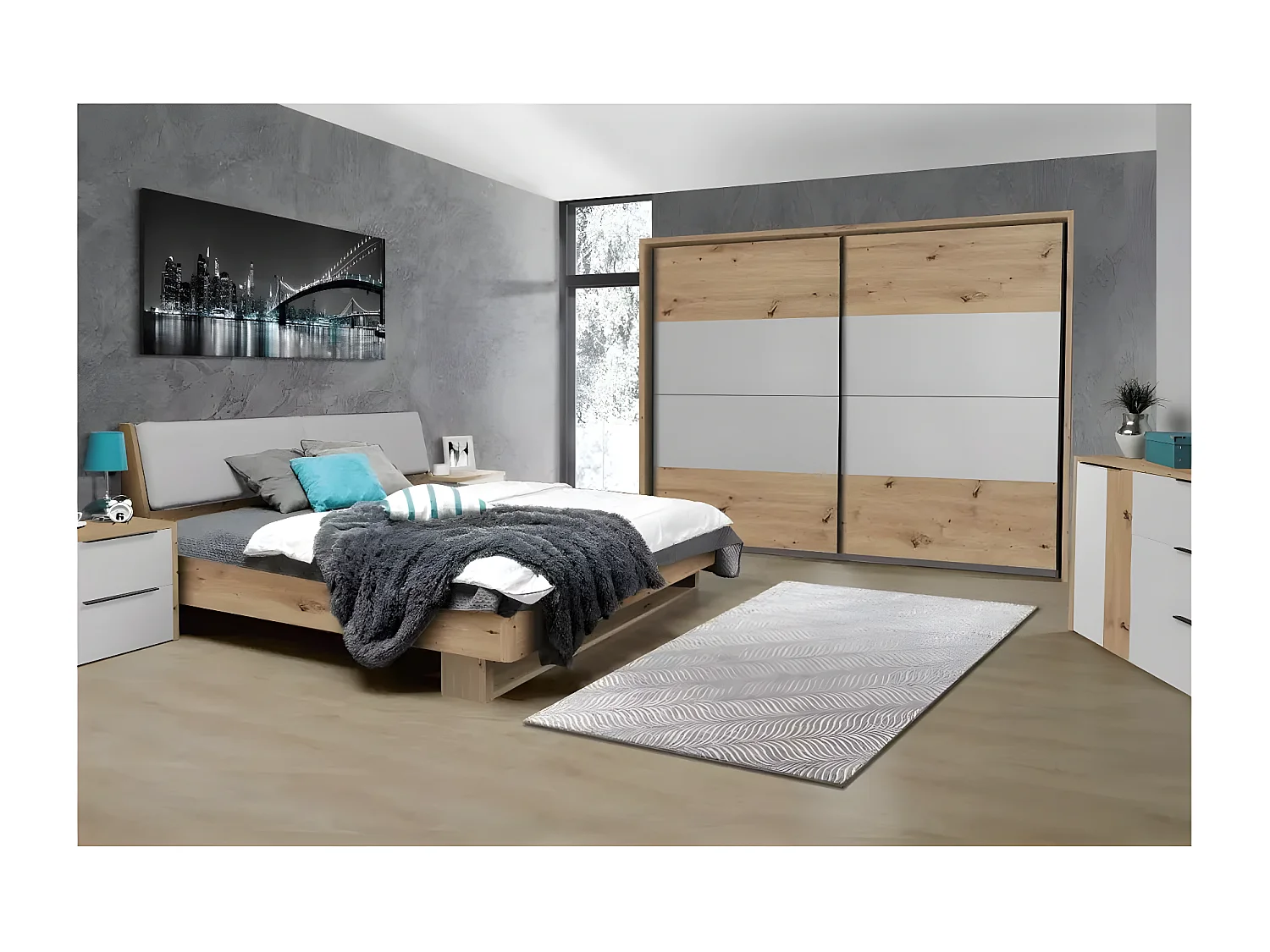 Schlafzimmer Set Casemen XL/Braun&weiss