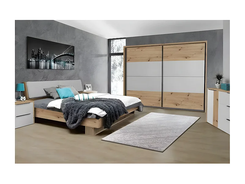 Set da camera da letto Casemen XL/Marrone&Bianco