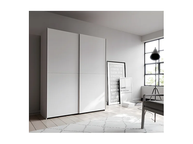 Penderie Orovivo (150cm)/Portes coulissantes/Blanc
