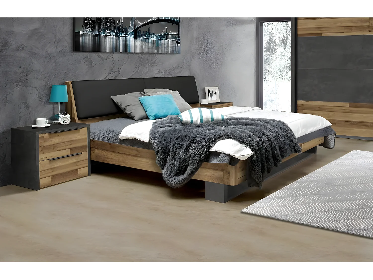 Set de chambre Trumen/Marron&Anthracite