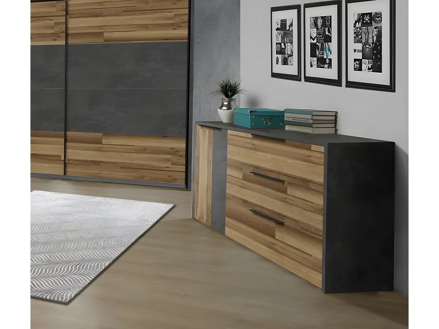 Set de chambre Trumen/Marron&Anthracite