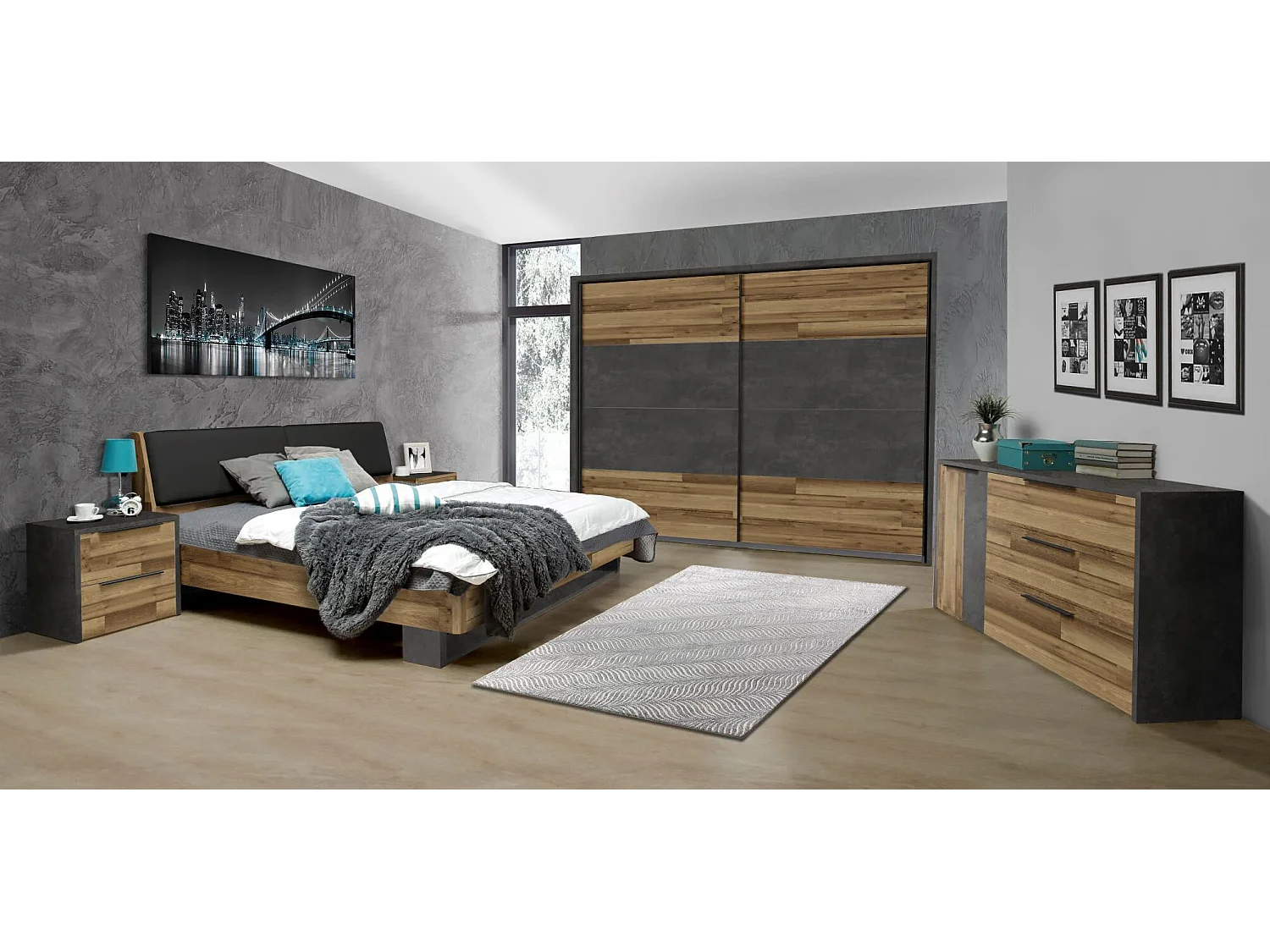 Set de chambre Trumen/Marron&Anthracite