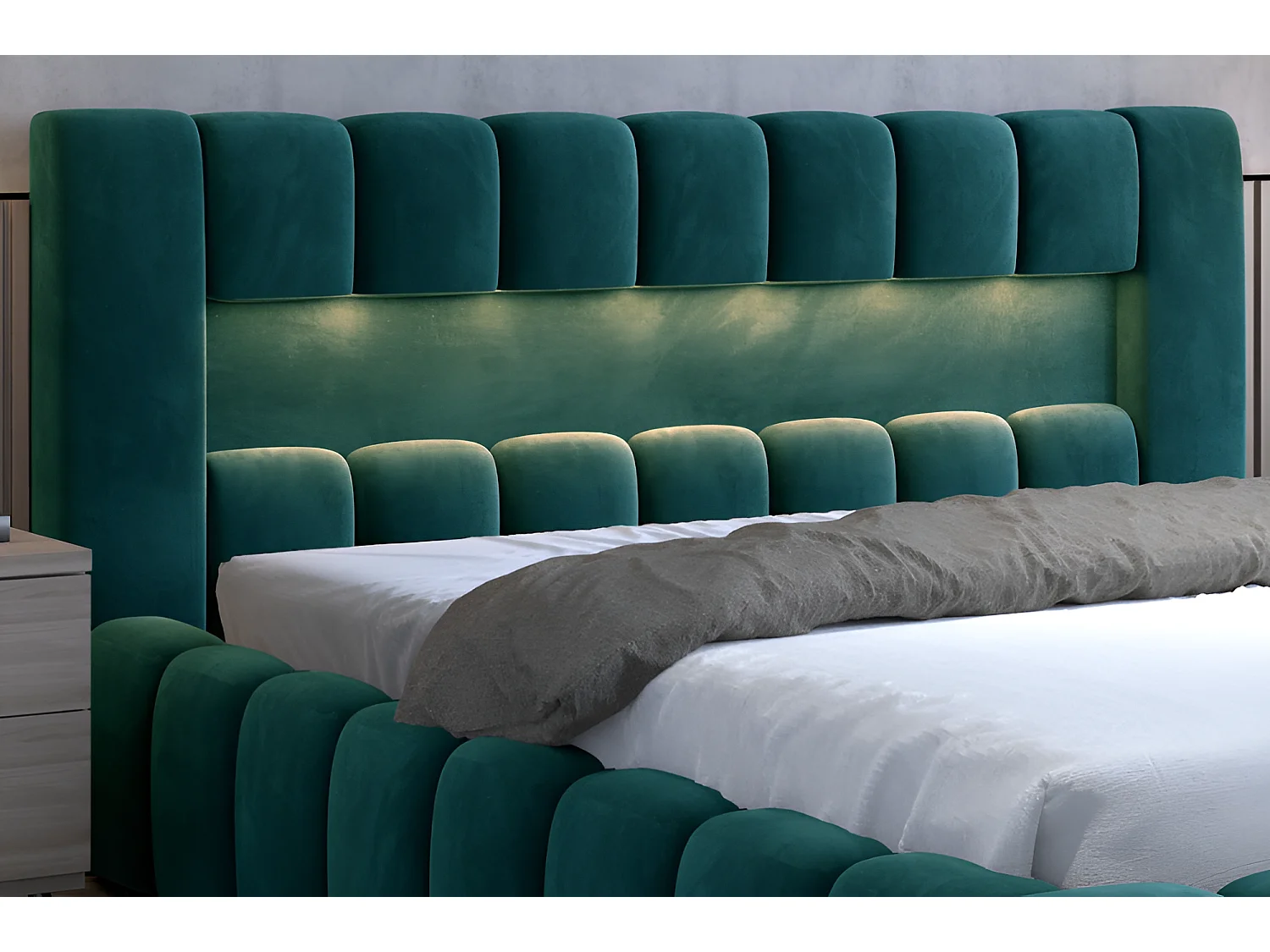 Bett Hero S (140x200)/Stoffbezug/Grün