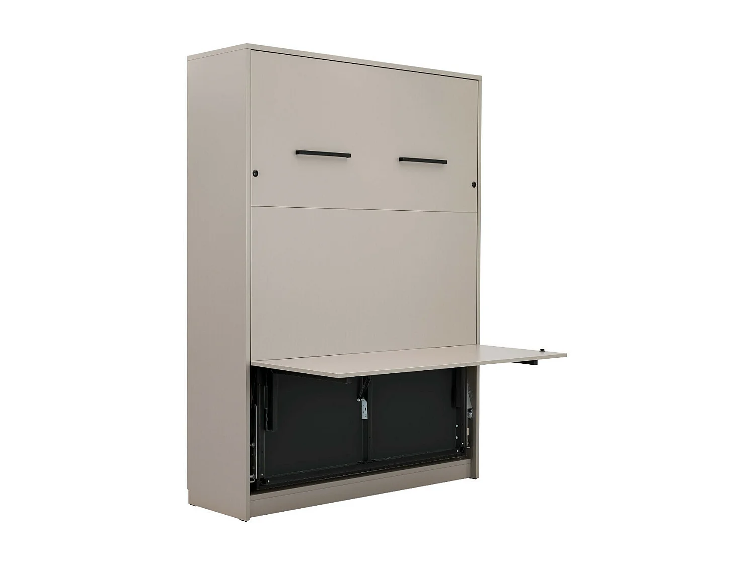 Lit escamotable avec bureau et 2 colonnes 140x200 cm panneaux de fibres taupe GOYA