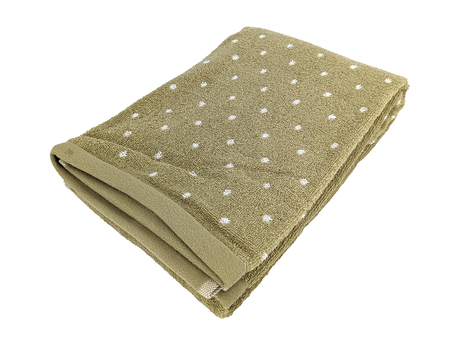 Drap de douche en coton 70X140 cm collection EFFICIENT DOTS vert olive
