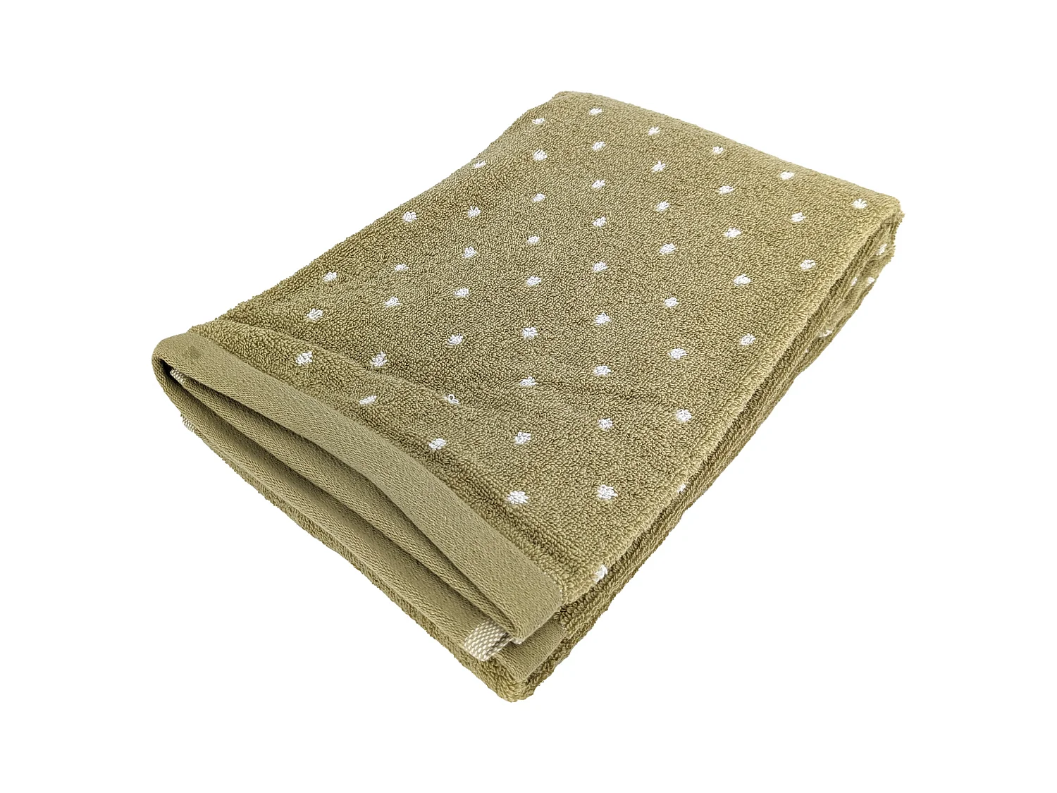 Drap de douche en coton 70X140 cm collection EFFICIENT DOTS vert olive