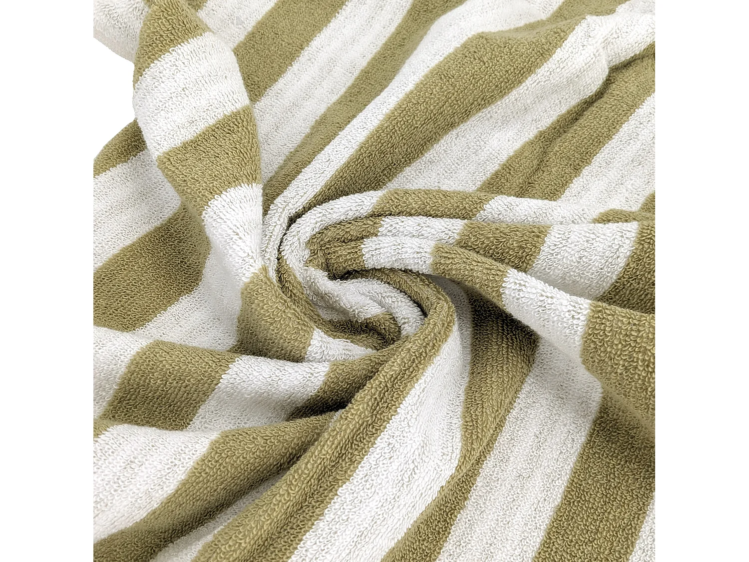 Lot de 2 serviettes invité 33x50 cm EFFICIENCE STRIPES vert olive