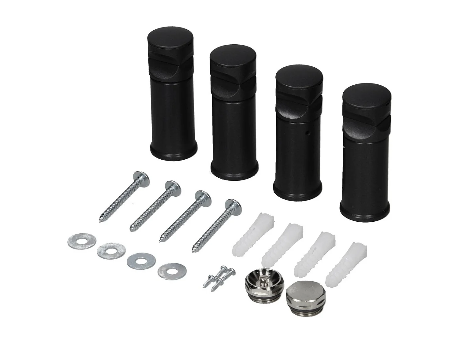 Radiateur sèche-serviette forme droit acier noir mat connexion latérale 40x150cm