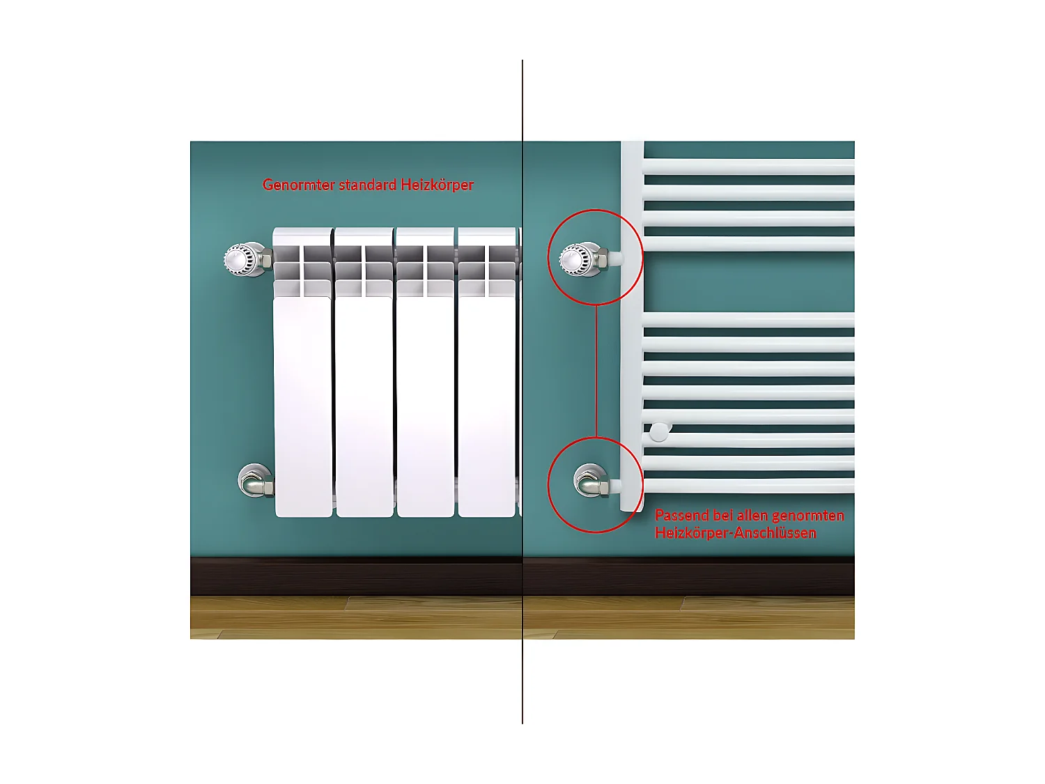 Radiatore calorifero termosifone dritto bianco a scala per bagno 50 x 180 cm