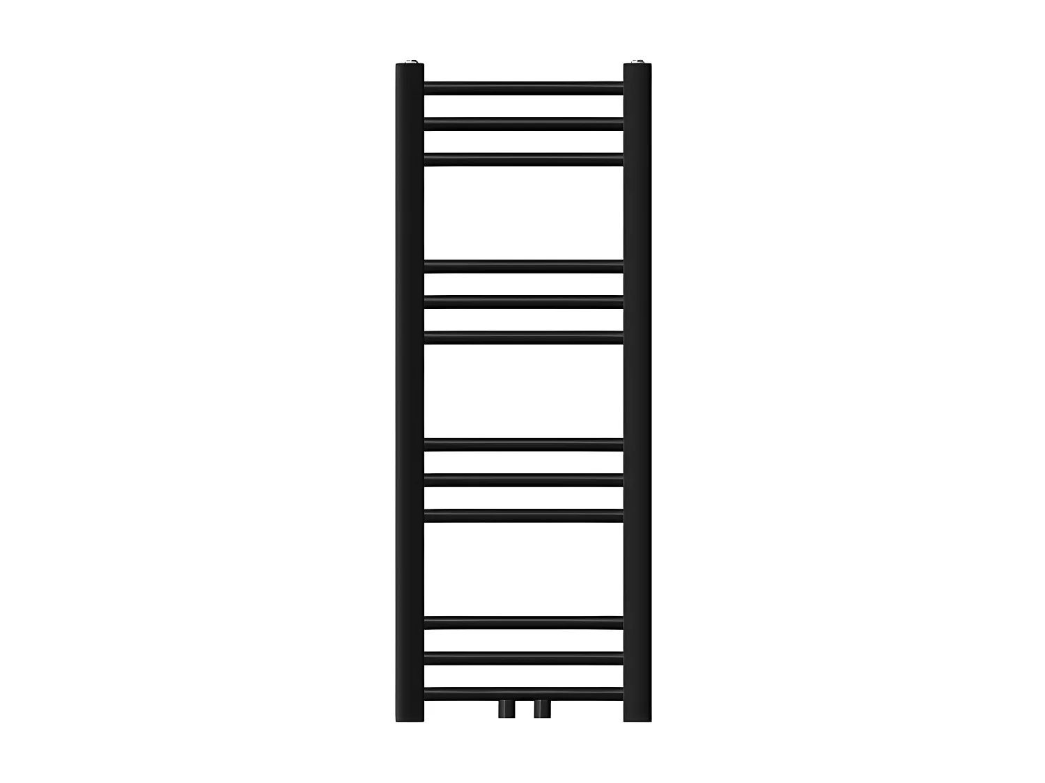 Radiador toallero de baño 300x800mm calefactor recto negro mate conexión central