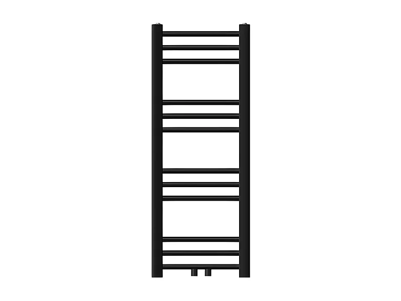 Radiador toallero de baño 300x800mm calefactor recto negro mate conexión central