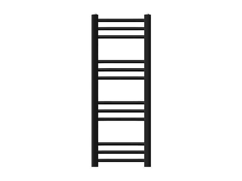 Radiateur sèche-serviette forme droit acier noir mat connexion latérale 30x80 cm