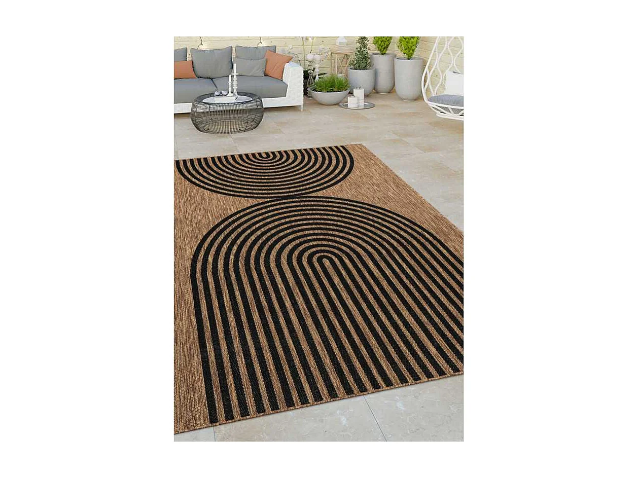 Tapis extérieur effet jute arc CARACAS 28 Beige 160*230