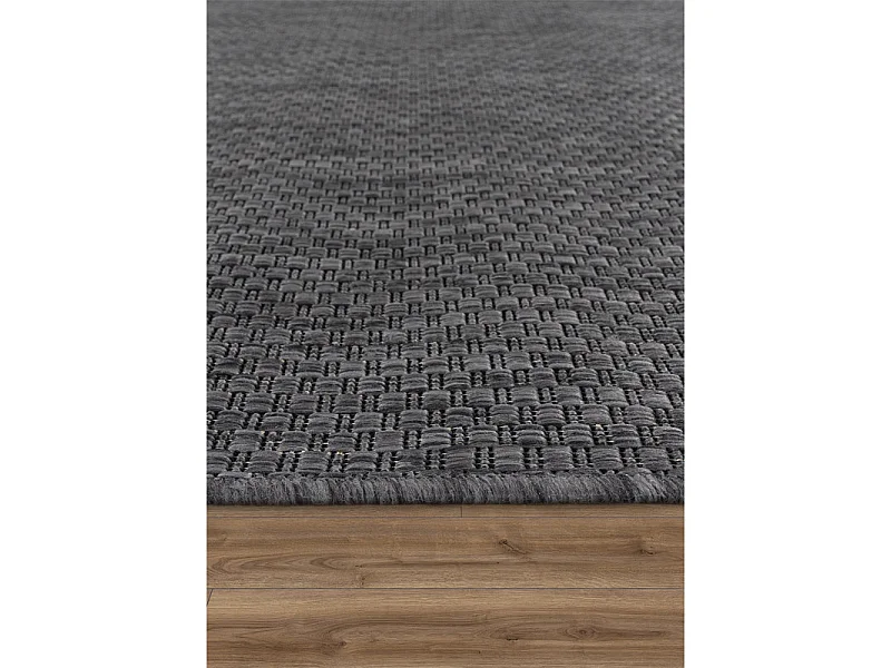 Tapis extérieur intérieur uni - CARACAS 65 Noir 120*170