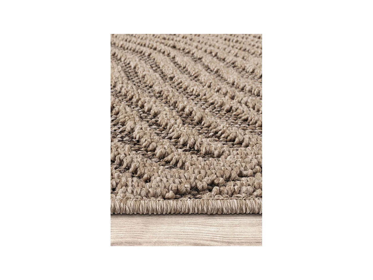 Tapis extérieur effet intérieur jute feuille beige CASSIS 96 Beige 200*290