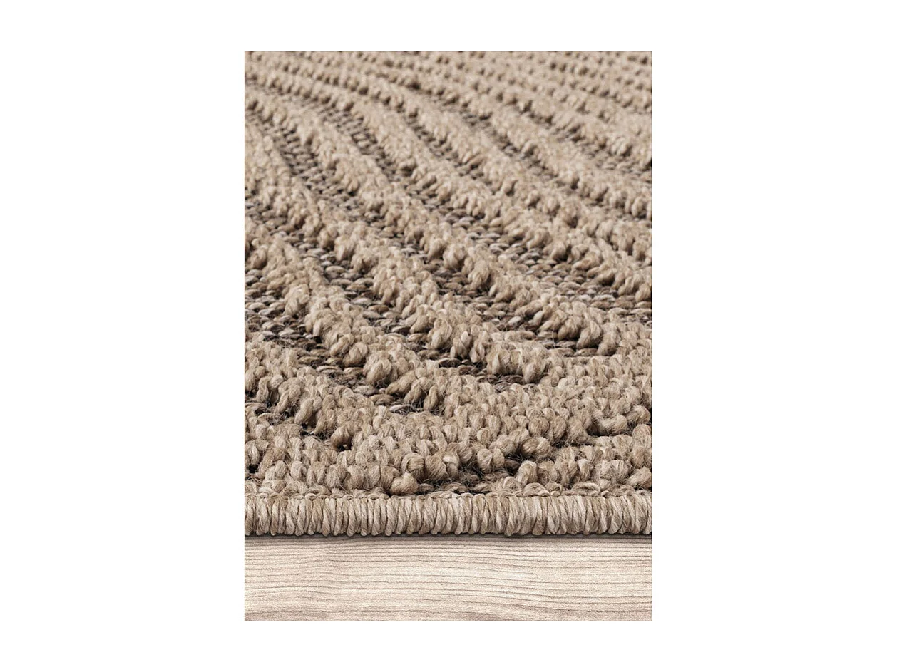 Tapis extérieur effet intérieur jute feuille beige CASSIS 96 Beige 200*290