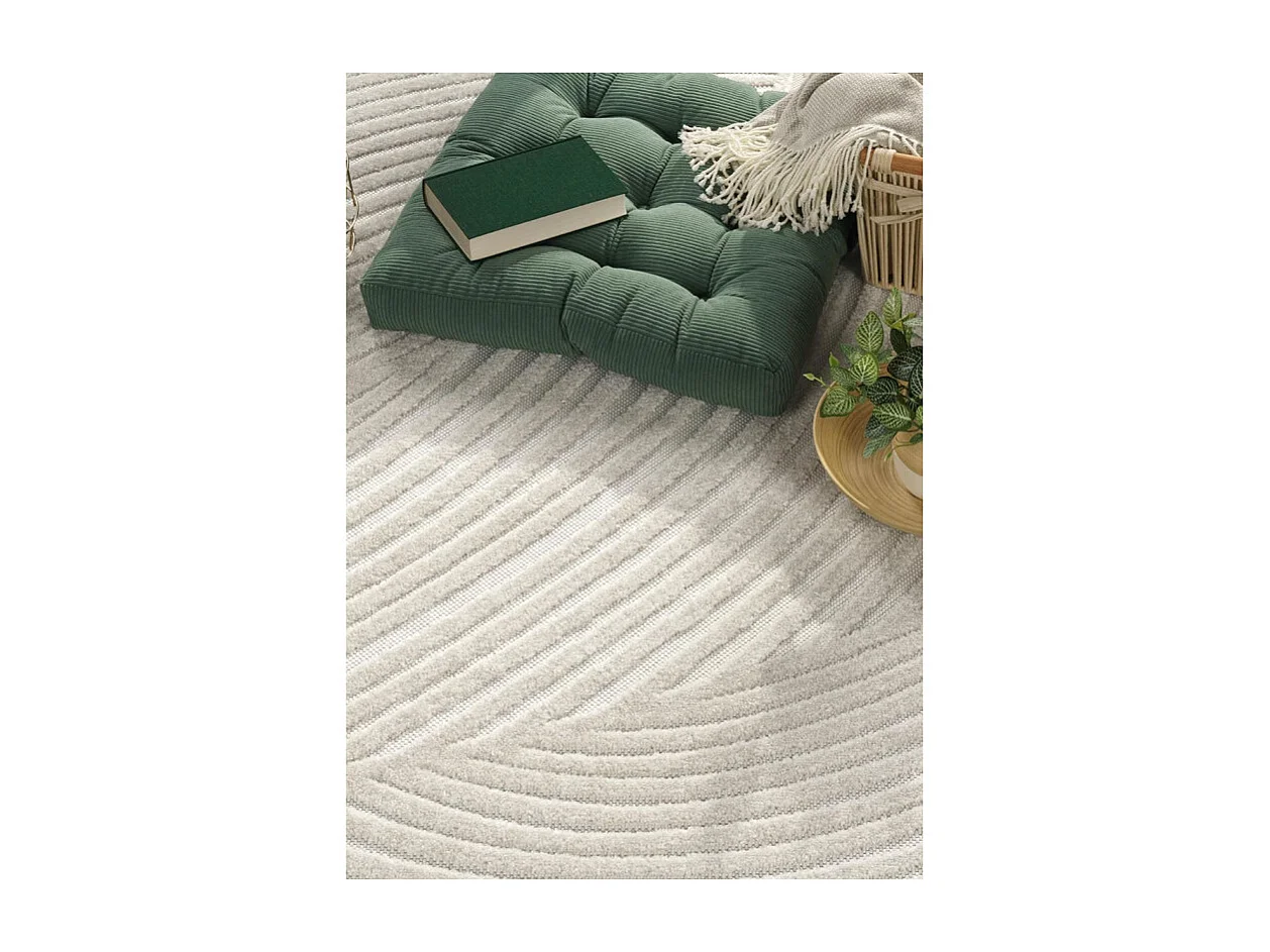 Tapis extérieur intérieur géométrique - ALANYA 41 Crème 80*150