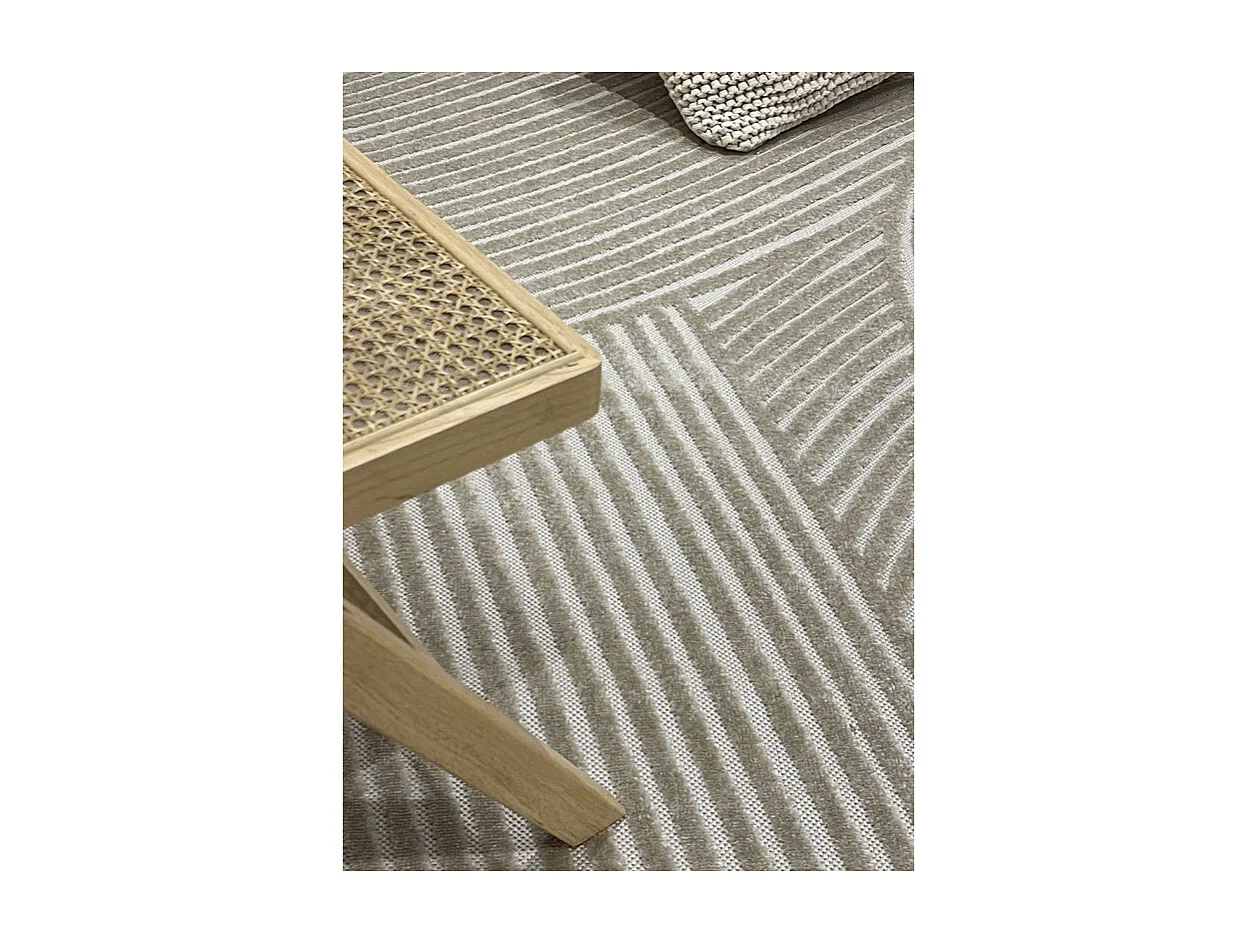 Tapis extérieur intérieur géométrique - ALANYA 41 Beige 120*170