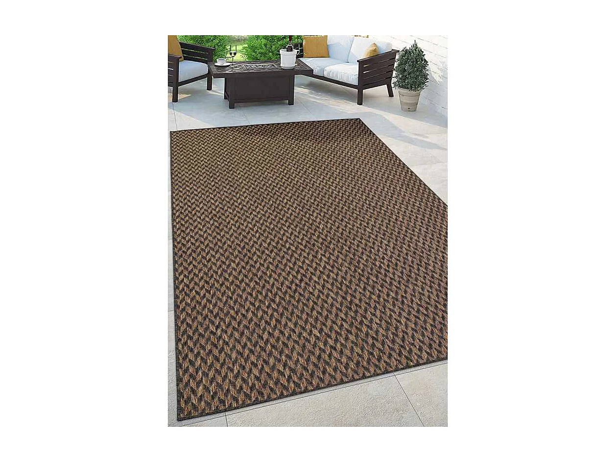 Tapis extérieur effet jute bicolore CARACAS 27 Beige 200*290