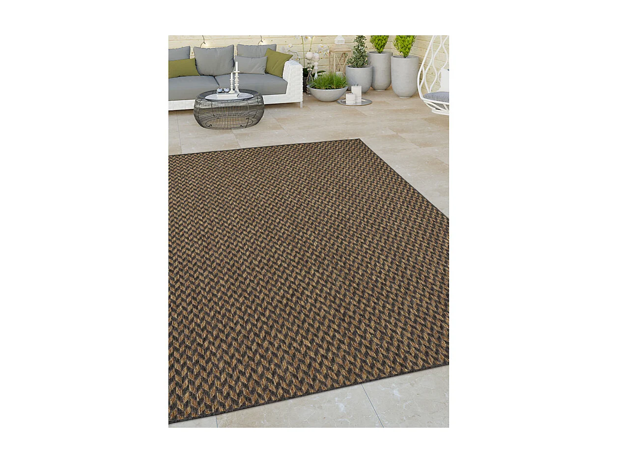 Tapis extérieur effet jute bicolore CARACAS 27 Beige 200*290