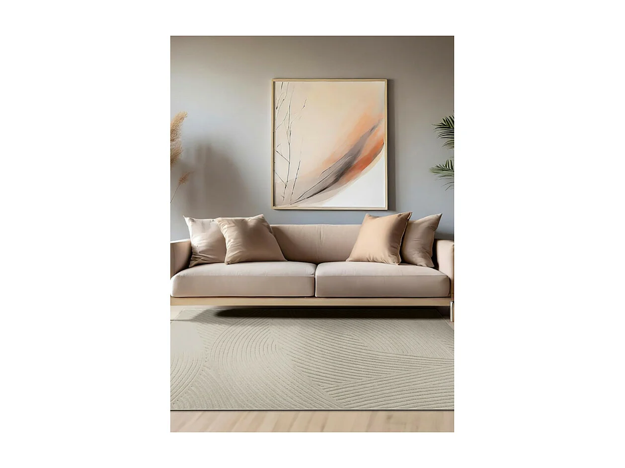 Tapis extérieur intérieur géométrique - ALANYA 41 Beige 160*230