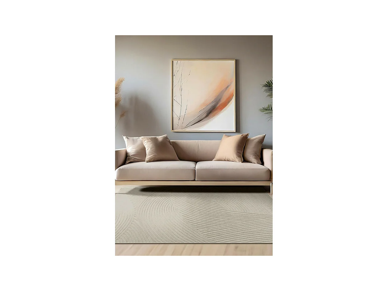 Tapis extérieur intérieur géométrique - ALANYA 41 Beige 160*230