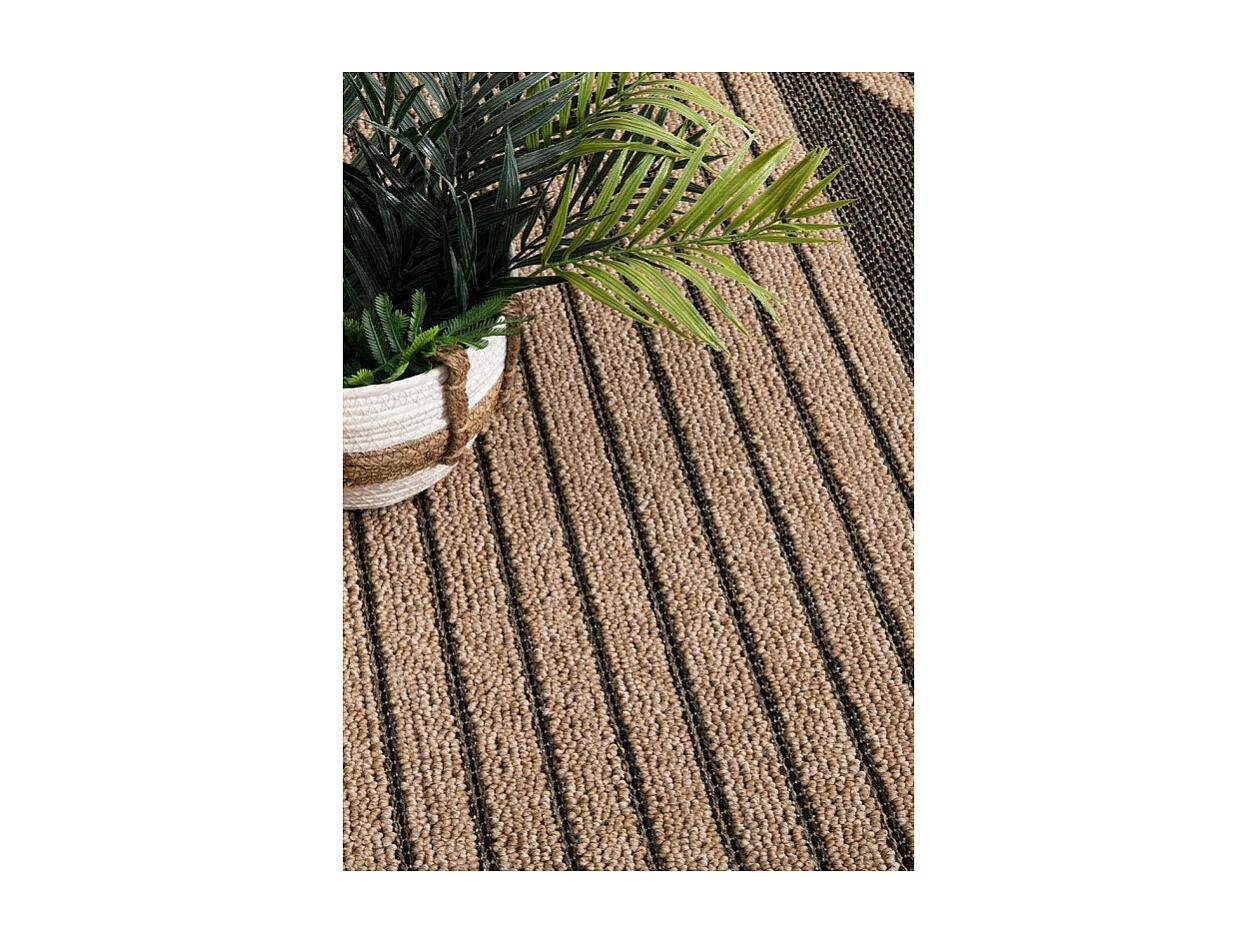 Tapis extérieur effet jute arc - CASSIS 93 Gris anthracite 80*150