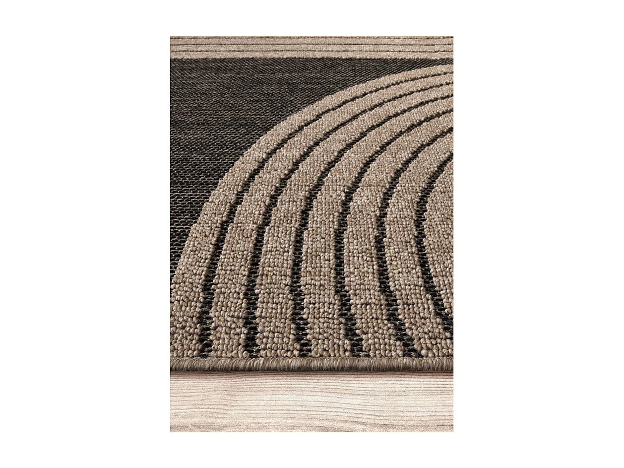 Tapis extérieur effet jute arc - CASSIS 93 Gris anthracite 80*150