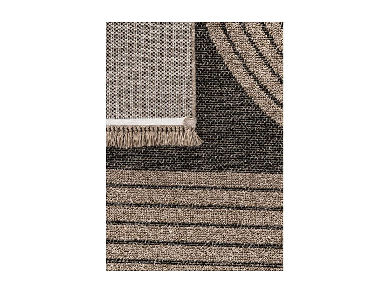 Tapis extérieur effet jute arc - CASSIS 93 Gris anthracite 80*150