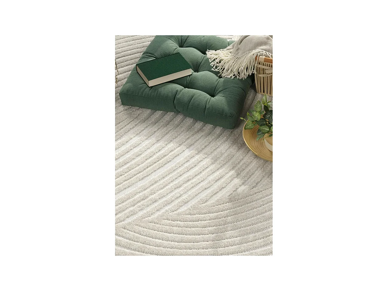 Tapis extérieur intérieur géométrique - ALANYA 41 Crème 160*230
