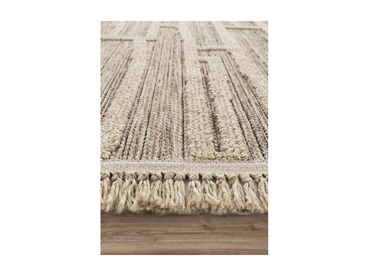 Tapis extérieur effet intérieur jute géométrique CASSIS 99 Beige 200*290