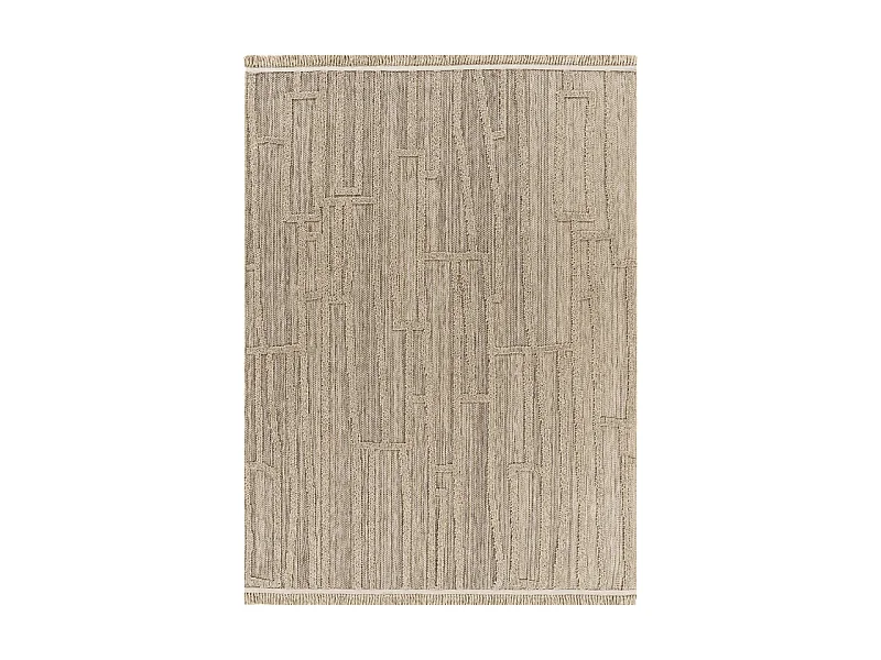 Tapis extérieur effet intérieur jute géométrique CASSIS 99 Beige 200*290