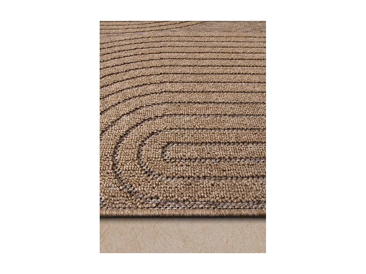 Tapis extérieur effet jute arc - CASSIS 93 Beige 160*230