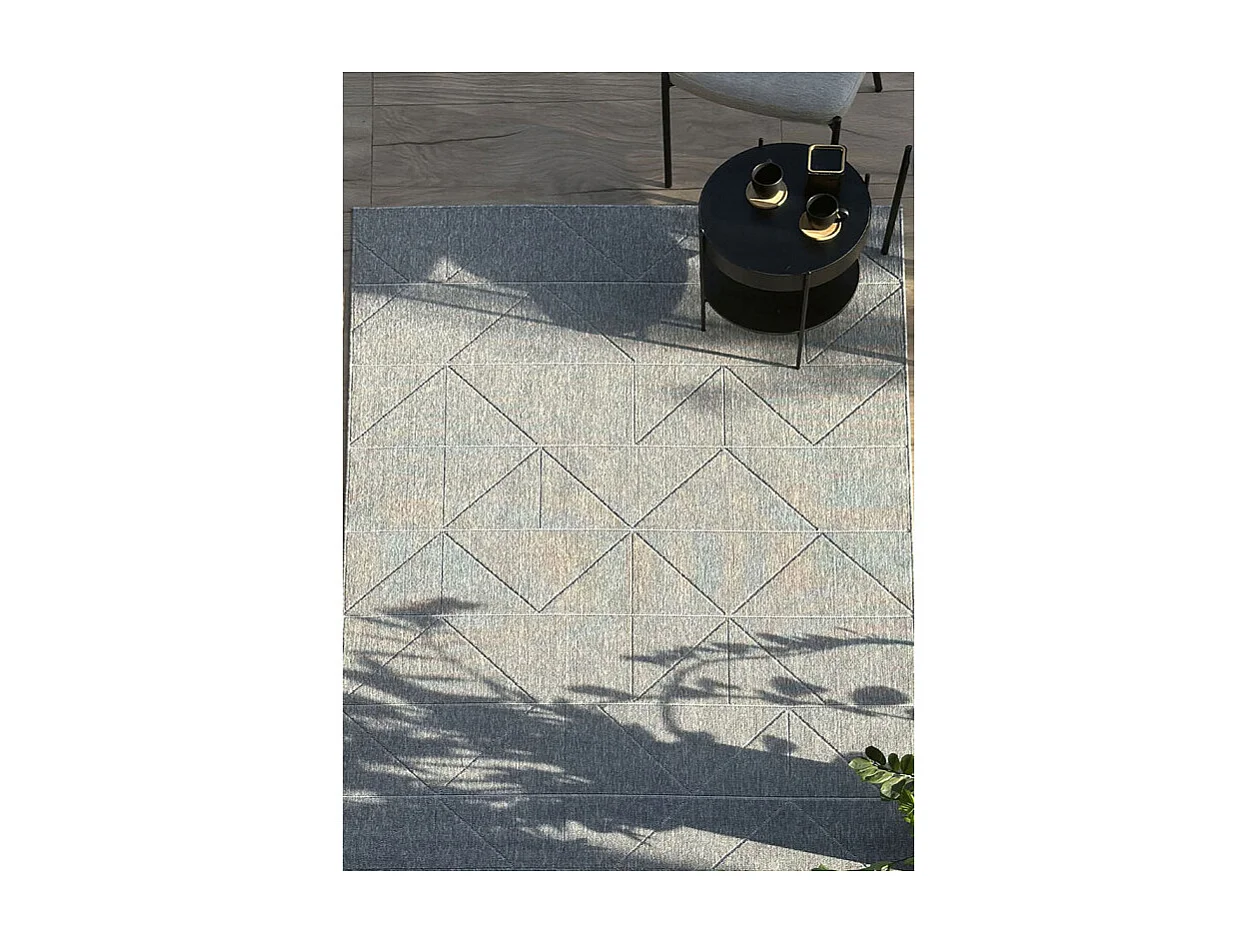 Tapis extérieur intérieur géométrique BODRUM 26 Gris 160*230